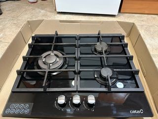 Placa de Gas Cata 3 Fuegos Negra