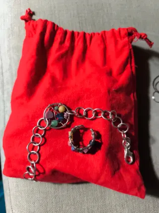 Conjunto Tous Anillo y Pulsera Multicolor