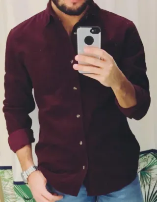 Camisa Pull and Bear Granate Talla M