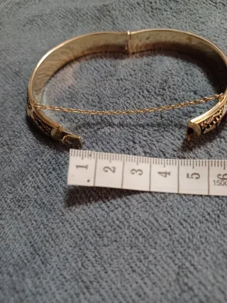 Brazalete Damasquinado Toledo Dorado y Rojo