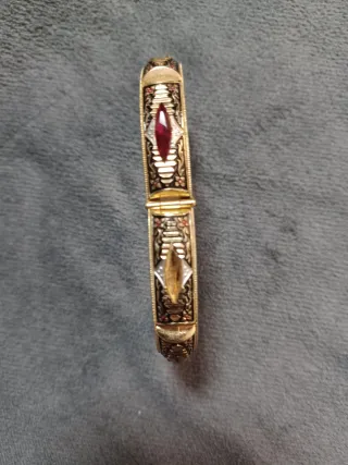 Brazalete Damasquinado Toledo Dorado y Rojo