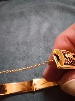 Brazalete Damasquinado Toledo Dorado y Rojo