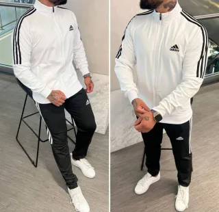 Chándal Adidas Algodón Blanco y Negro