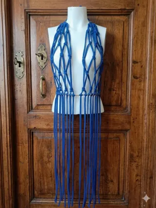 Vestido sexy trapillo azul ajustable
