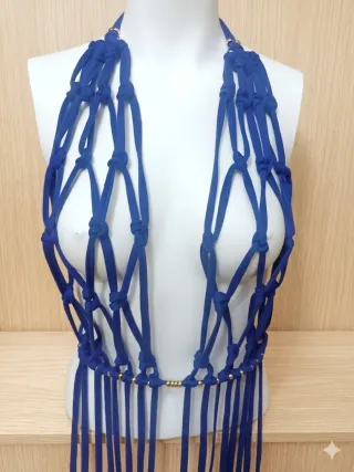 Vestido sexy trapillo azul ajustable