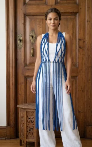 Vestido sexy trapillo azul ajustable