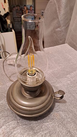 Lampada Vintage Hurricane Peltro Vetro
