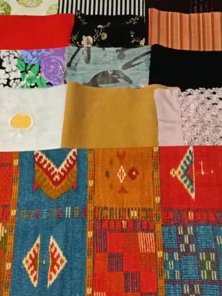 50 retales pequeños  tela, ➕ restos de materiales