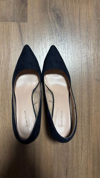 Tacchi Zara Blu Scuro in Camoscio