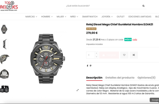 Reloj Diesel DZ4421 Negro y Plateado