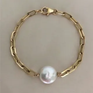 Bracciale placcato oro con perla