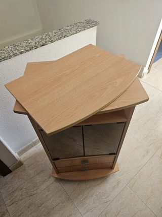 Mueble TV madera y cristal