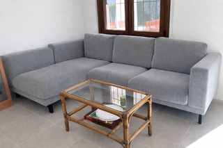 Sofá chaise longue IKEA Nockeby gris 3 plazas