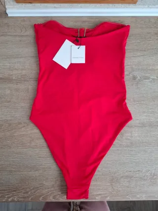 Bañador bandeau cut out flores