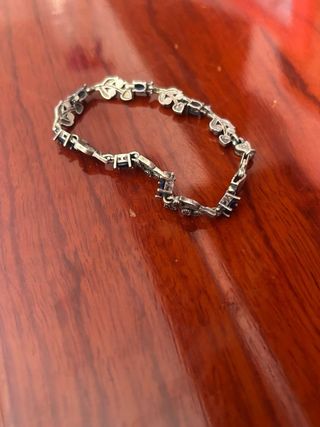 Pulsera Plata con Piedras Azules