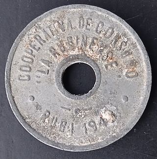 10 Céntimos 1945 Cooperativa LA RUBINENSE