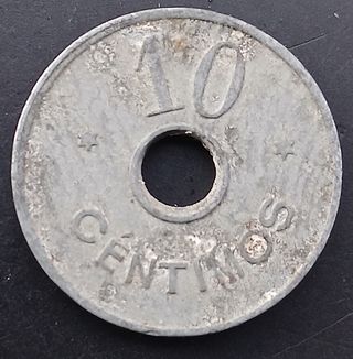 10 Céntimos 1945 Cooperativa LA RUBINENSE