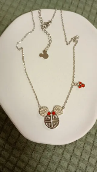 Collar Disney Minnie Naranja y Plata