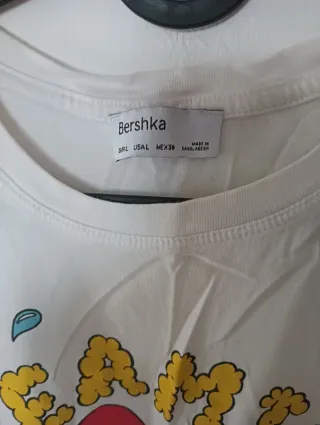 Camiseta Bershka Estampada Talla L