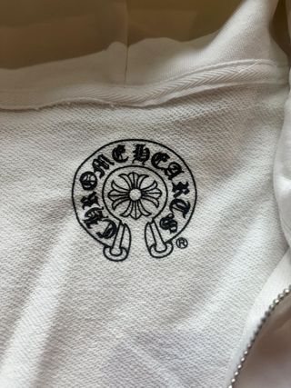 Felpa Chrome Hearts Bianca con Zip