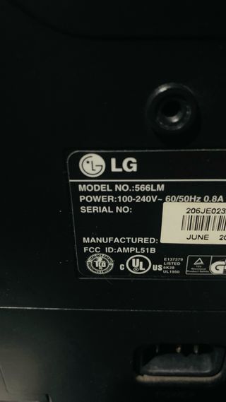 Monitor LG 566 LE Plata