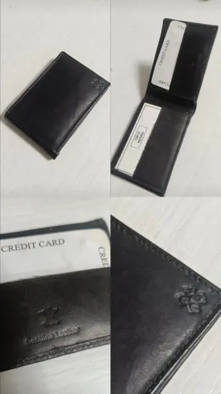 Billetera de cuero genuino negra
