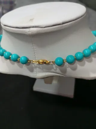 Collar Turquesa y Dorada