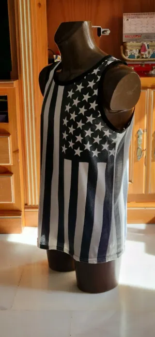 Camiseta sin mangas hombre bandera USA