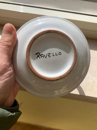 Candeliere vintage in ceramica decorata a mano