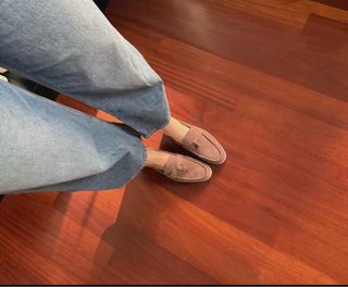 Mocasines ante natural beige/marrón nuevos