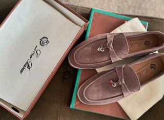 Mocasines ante natural beige/marrón nuevos