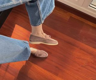 Mocasines ante natural beige/marrón nuevos