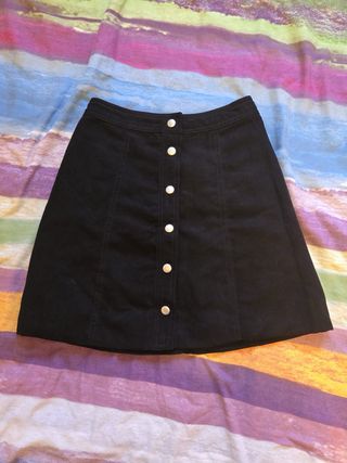 Falda mini H&M botones negra Talla 32