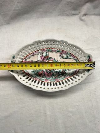 Fruteira Oval Porcelana Chinesa Famille Rose