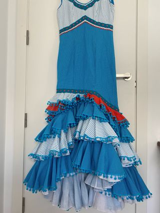 Traje de flamenca volantes lunares