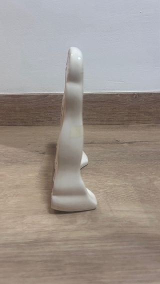 Marco de fotos de cerámica blanco y lila