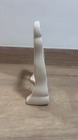 Marco de fotos de cerámica blanco y lila