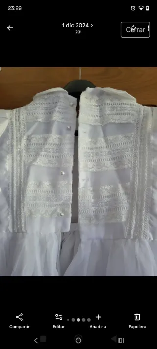 Vestido de Comunión Creaciones Nalia en blanco