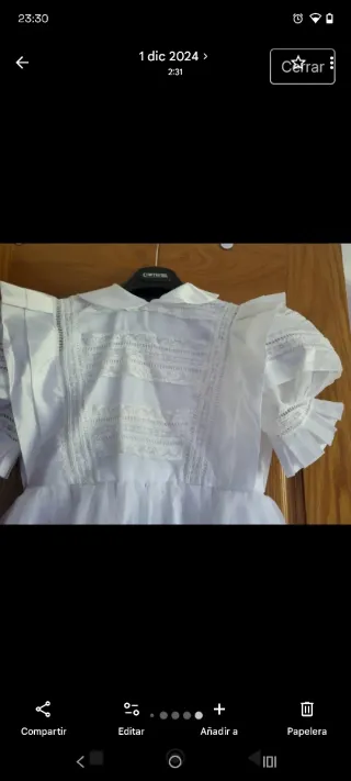 Vestido de Comunión Creaciones Nalia en blanco