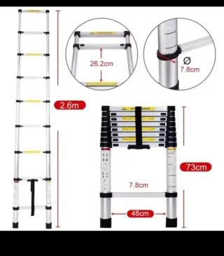 Escalera telescópica aluminio ultraligero 2,6   m