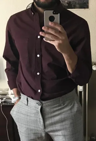 Camisa H&M Granate Talla M