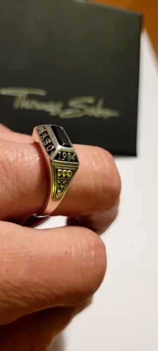 Anillo Thomas Sabo Plata 925 con piedra onix