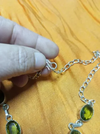 Collar Plata Ley Piedra Verde