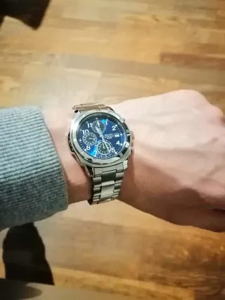 Reloj acero Seiko Chronograph blue