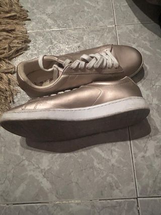 Bambas Lacoste mujer doradas originales