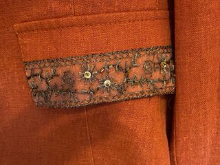 Blazer donna lino arancione taglia L