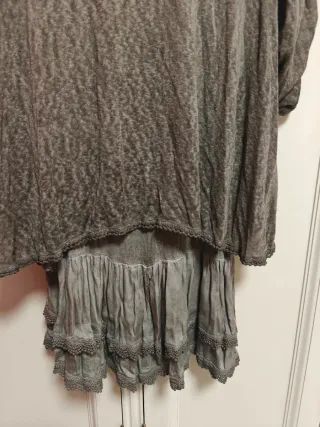 Conjunto vestido y jersey gris