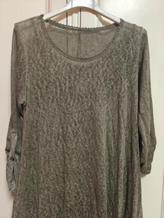 Conjunto vestido y jersey gris