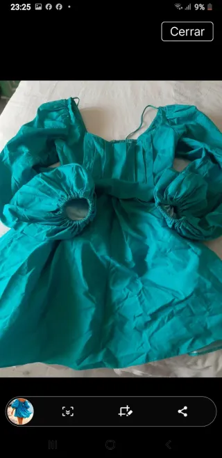 Vestido Turquesa Hombros Descubiertos