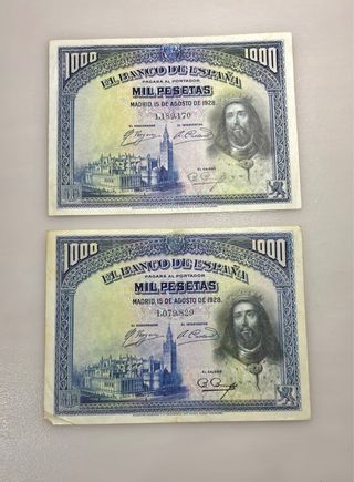 Billete 1000 pesetas 1928